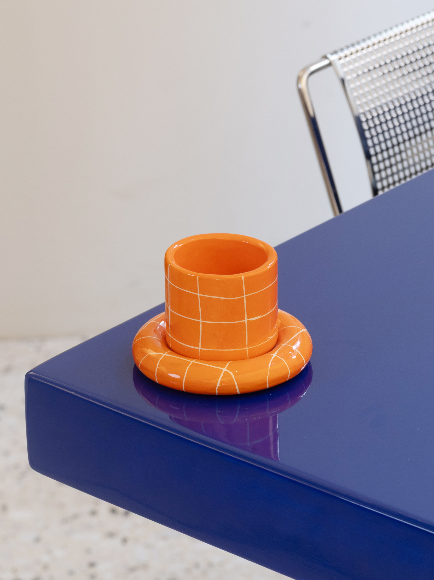 SO MANY BLOBS Mug - Orange Grid