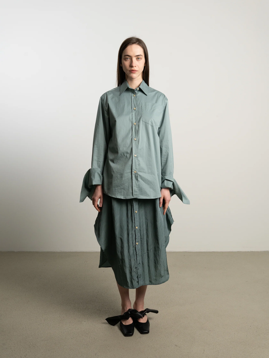 JANA WIELAND Bow Sleeve Shirt Dawn / Washed Cloud - S - Hemd