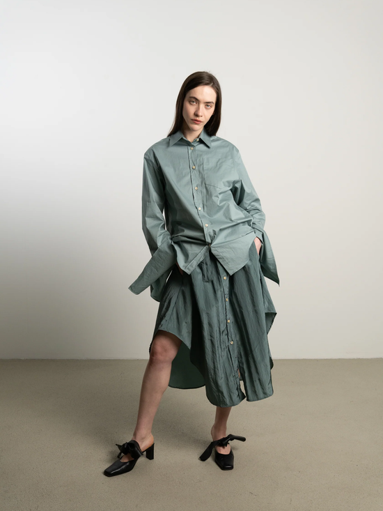 JANA WIELAND Bow Sleeve Shirt Dawn / Washed Cloud - S - Hemd