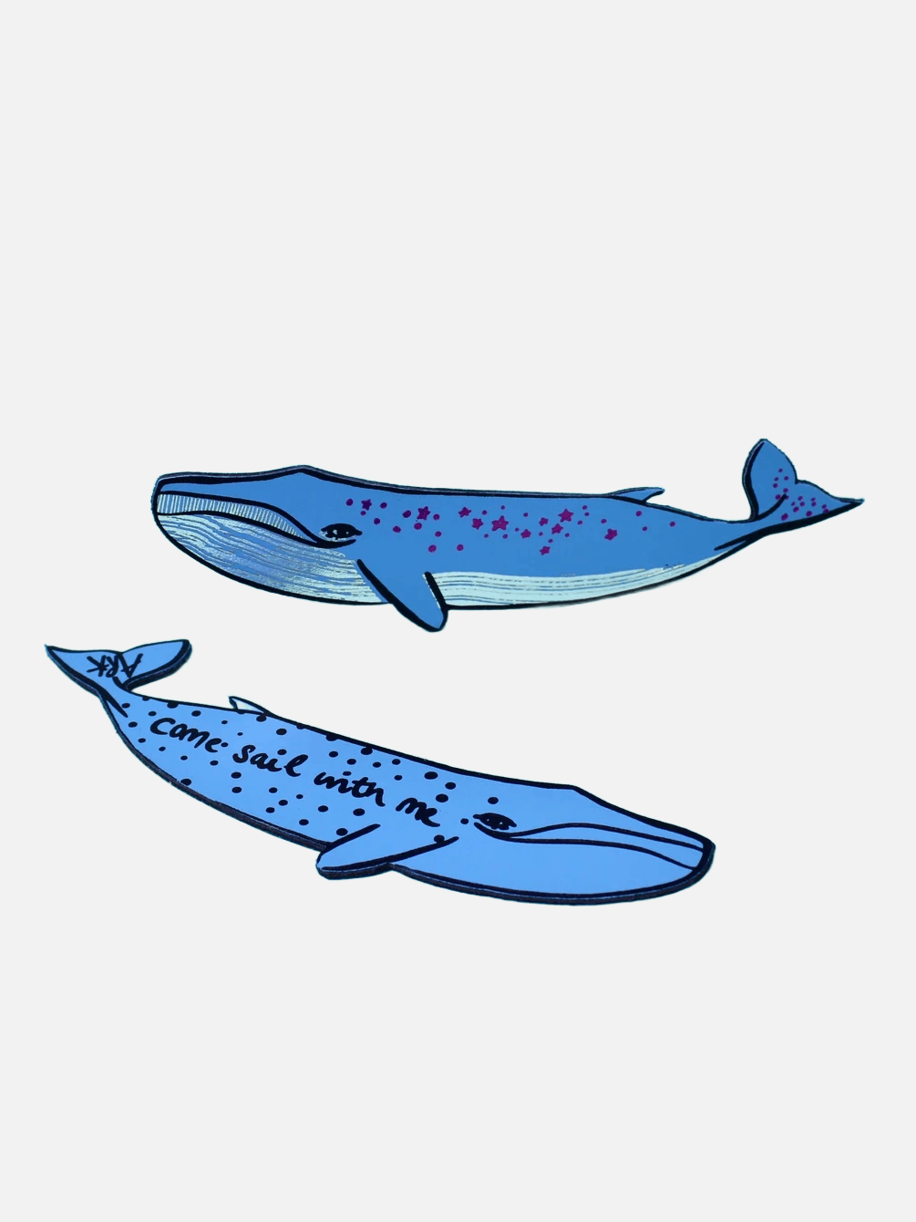 Whale Bookmark - Cornflower