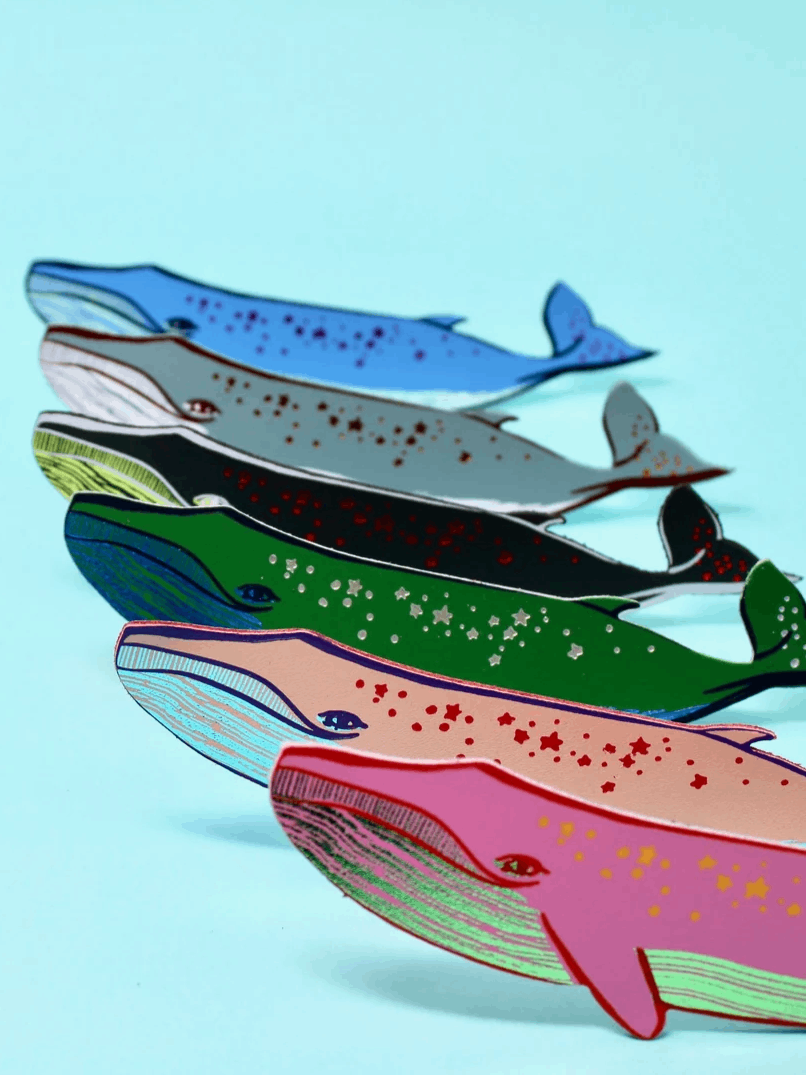 Whale Bookmark - Hot Pink
