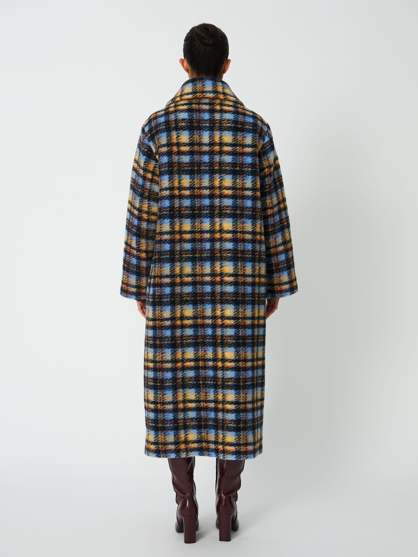 STELLA NOVA Long Wool Checked Coat