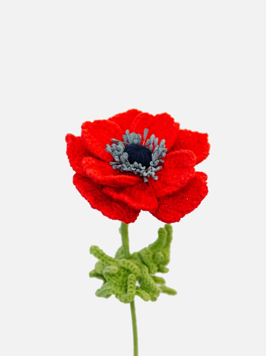 Handmade Crochet Flower - Anemone Red - Diverses