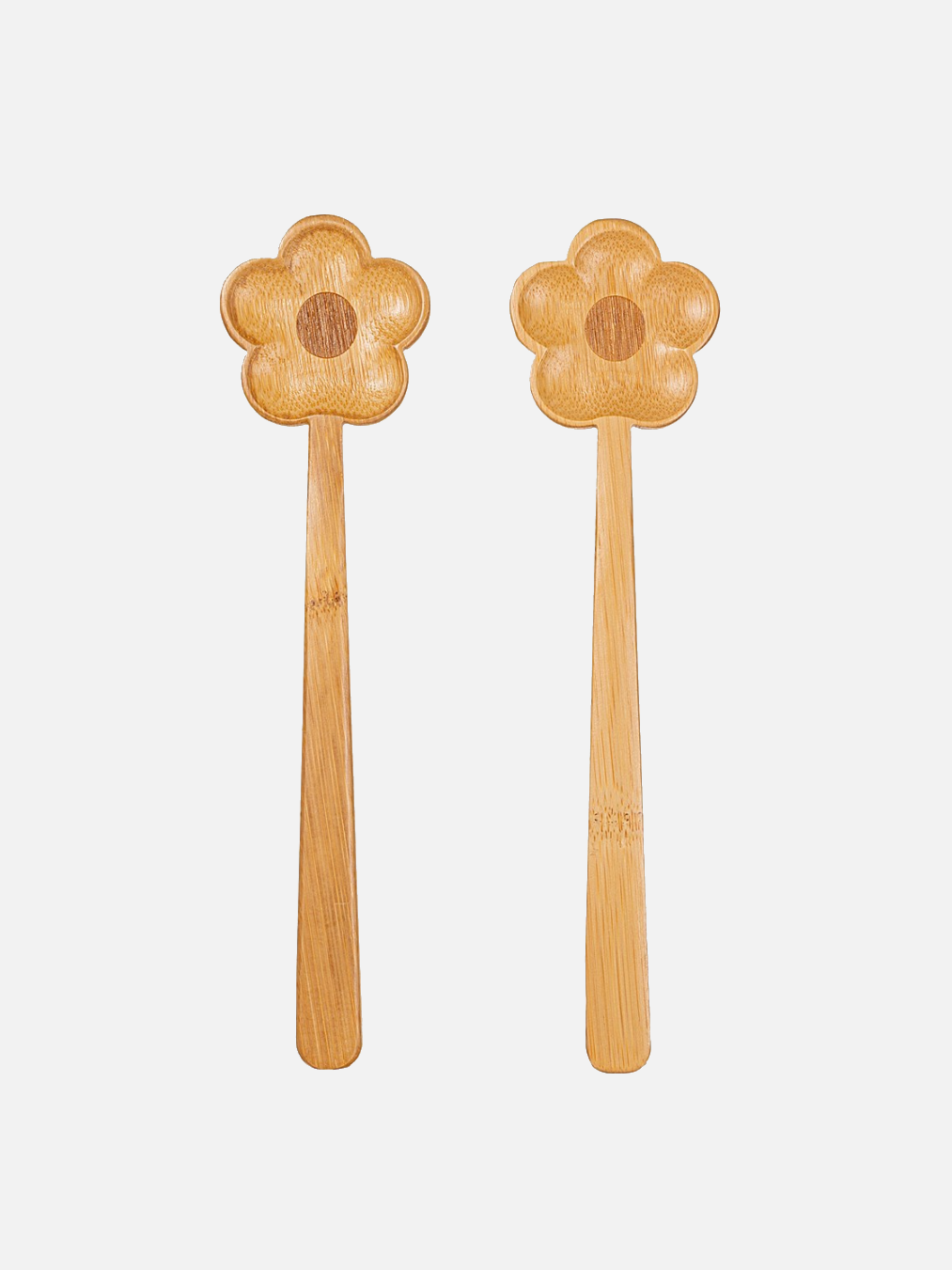 Flower Bamboo Salad Servers - Salatbesteck