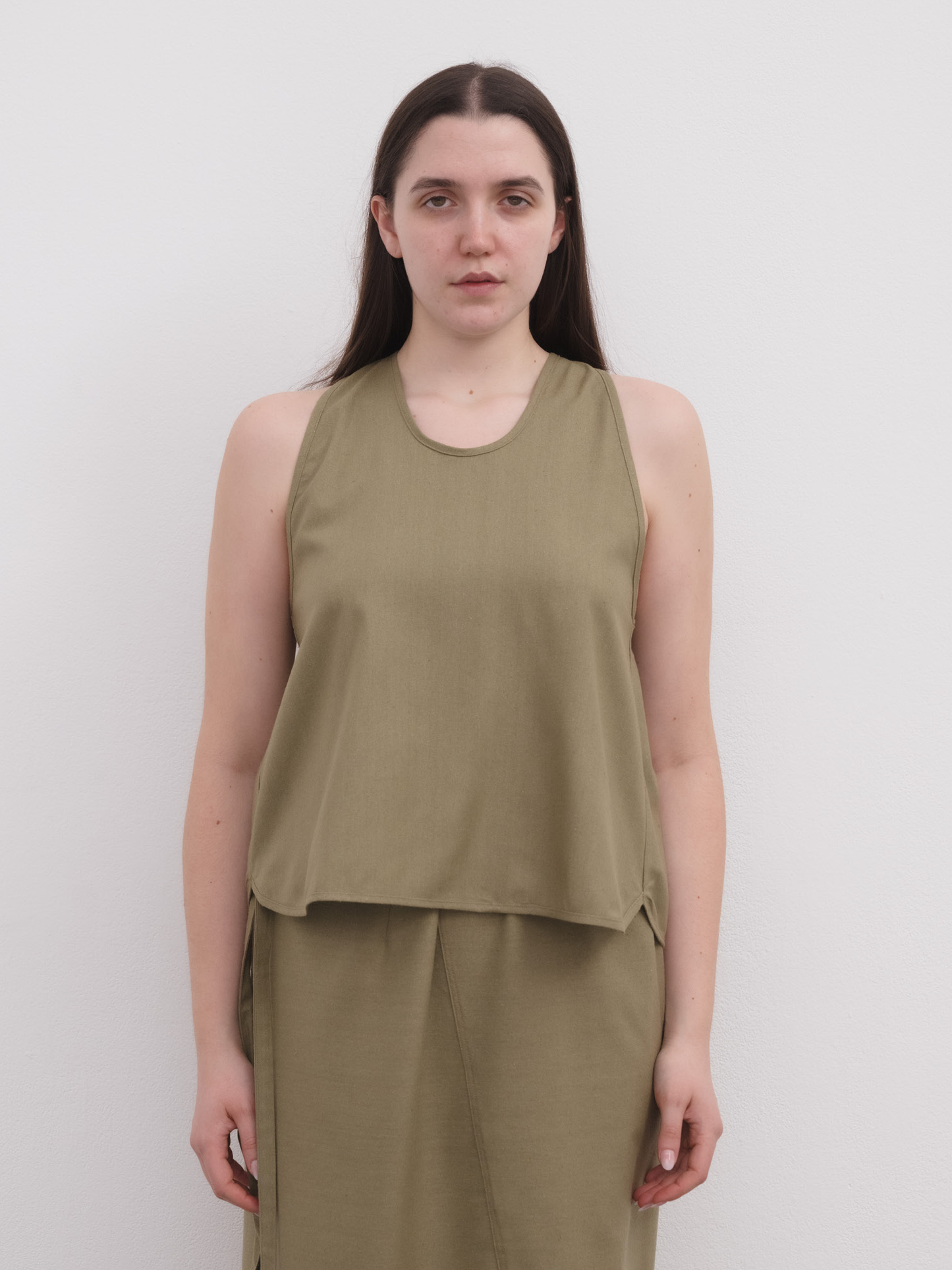 BASERANGE Apron Top - Lua Green