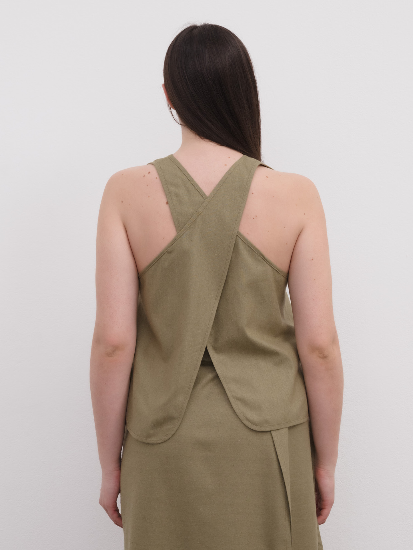 BASERANGE Apron Top - Lua Green