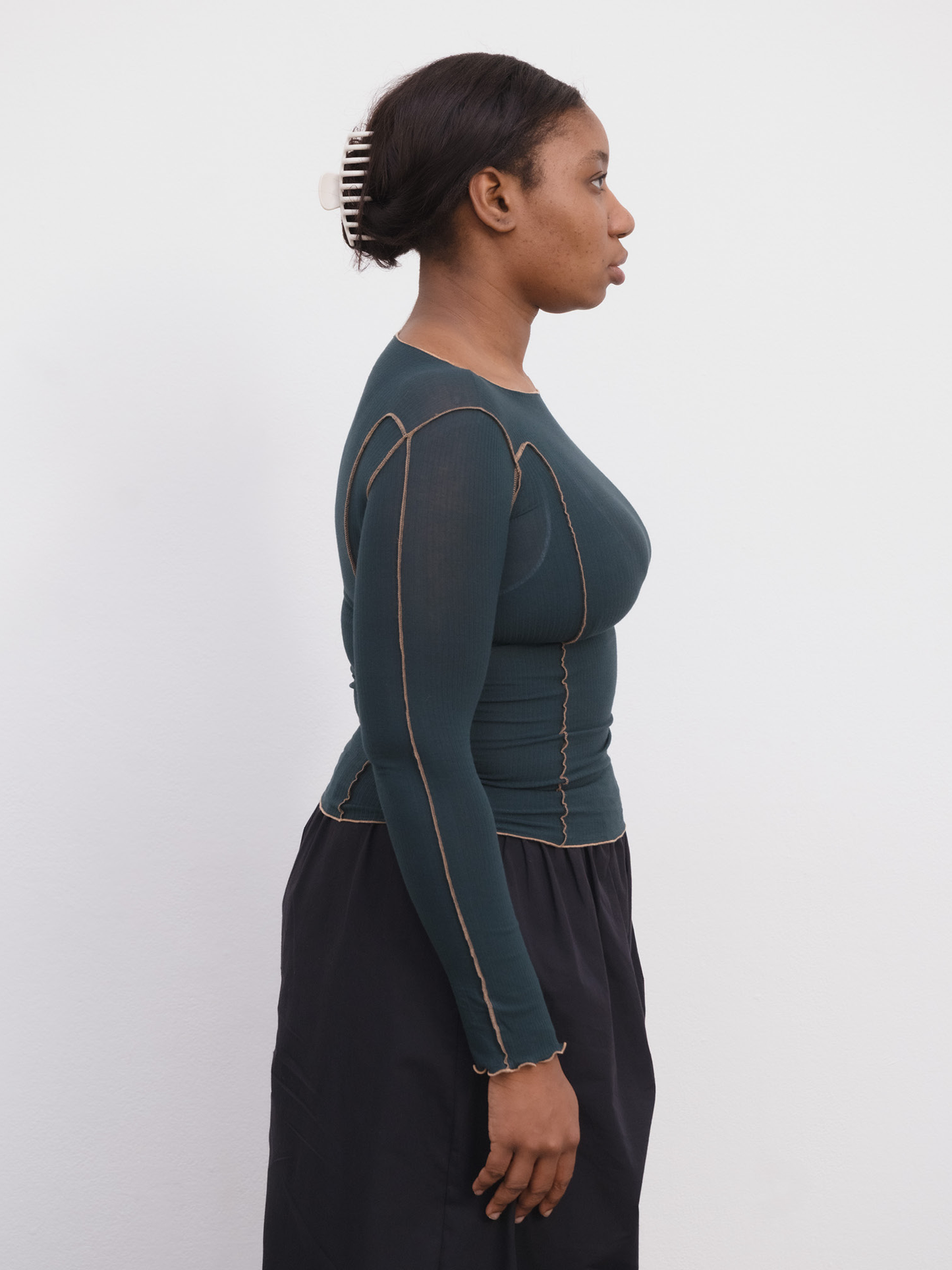 BASERANGE Omato Long Sleeve Tee - Hirsu Green