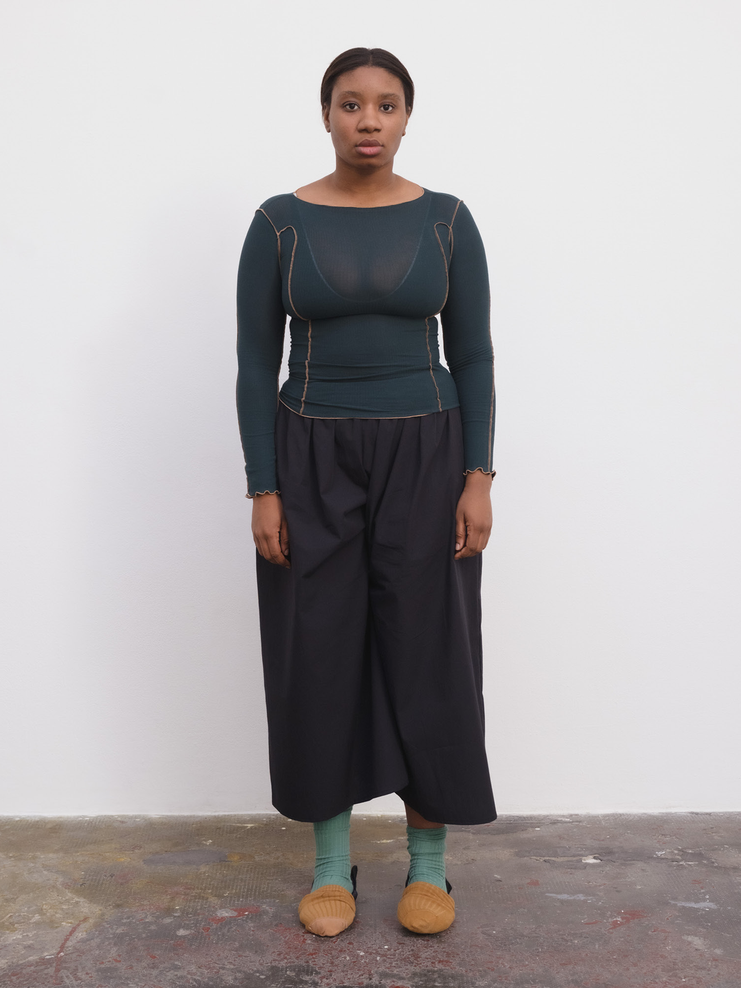 BASERANGE Omato Long Sleeve Tee - Hirsu Green
