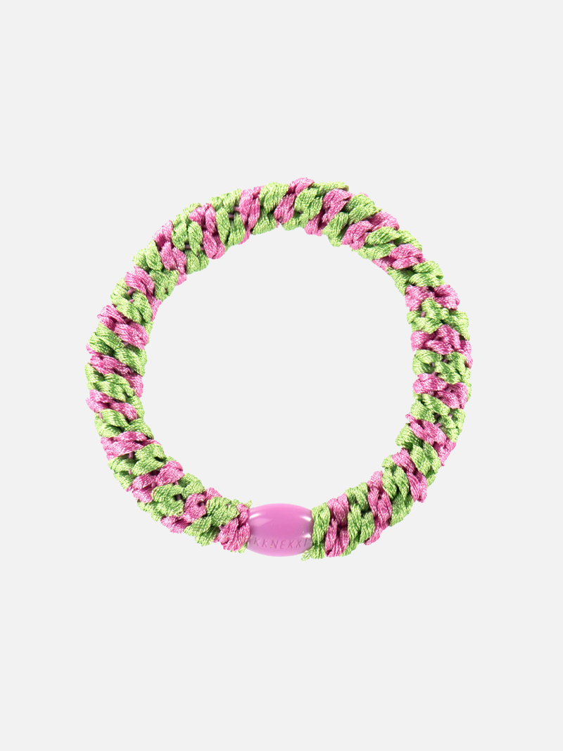 KKNEKKI Hair Tie Stripe - Grass Green Bubblegum - Scrunchie