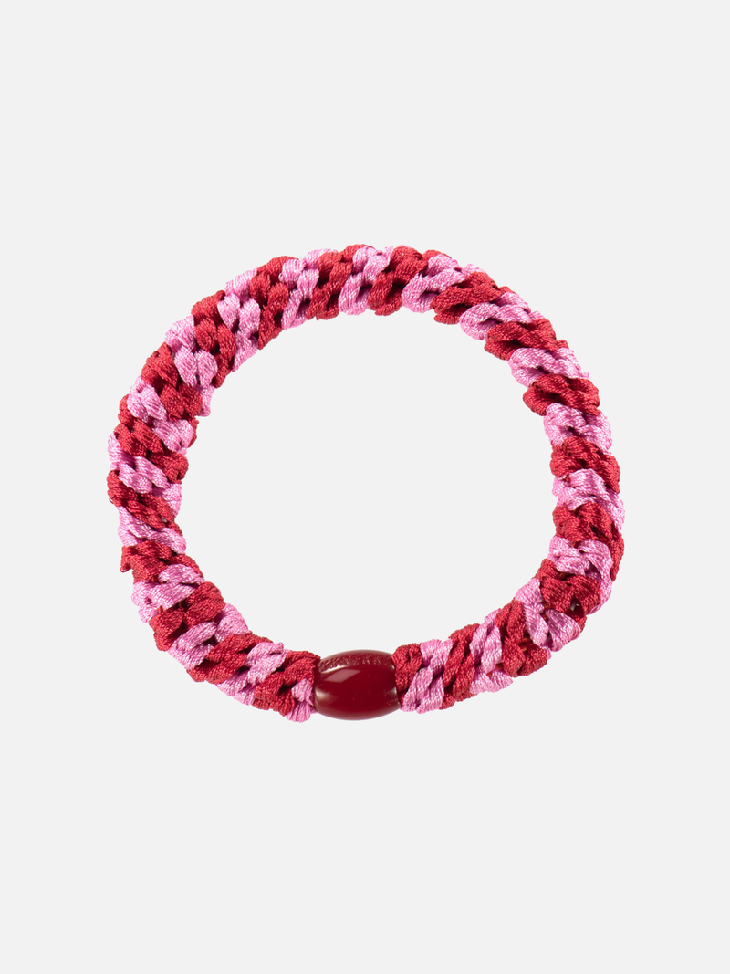 KKNEKKI Hair Tie Stripe - Red Bubblegum Stripe - Scrunchie
