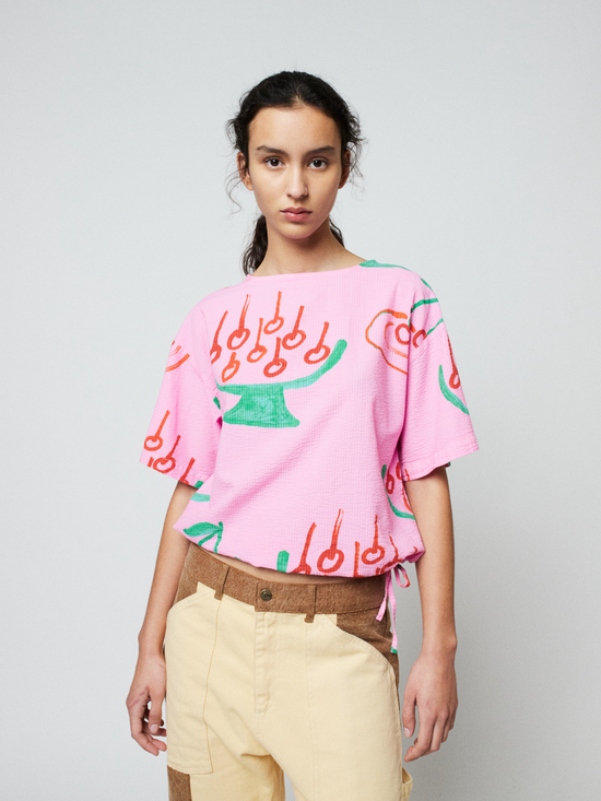 BOBO CHOSES Cherry Print Cropped Blouse