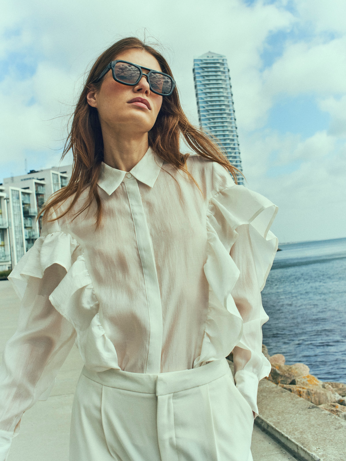 COPENHAGEN MUSE CMMolly Shirt with Frill - Bluse