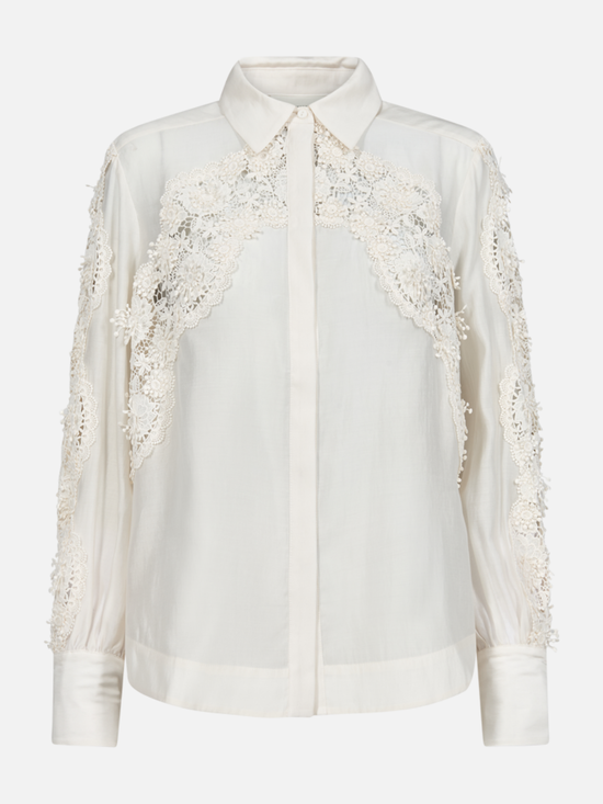 COPENHAGEN MUSE CMMolly Shirt with Lace - Jet Stream / S - Bluse