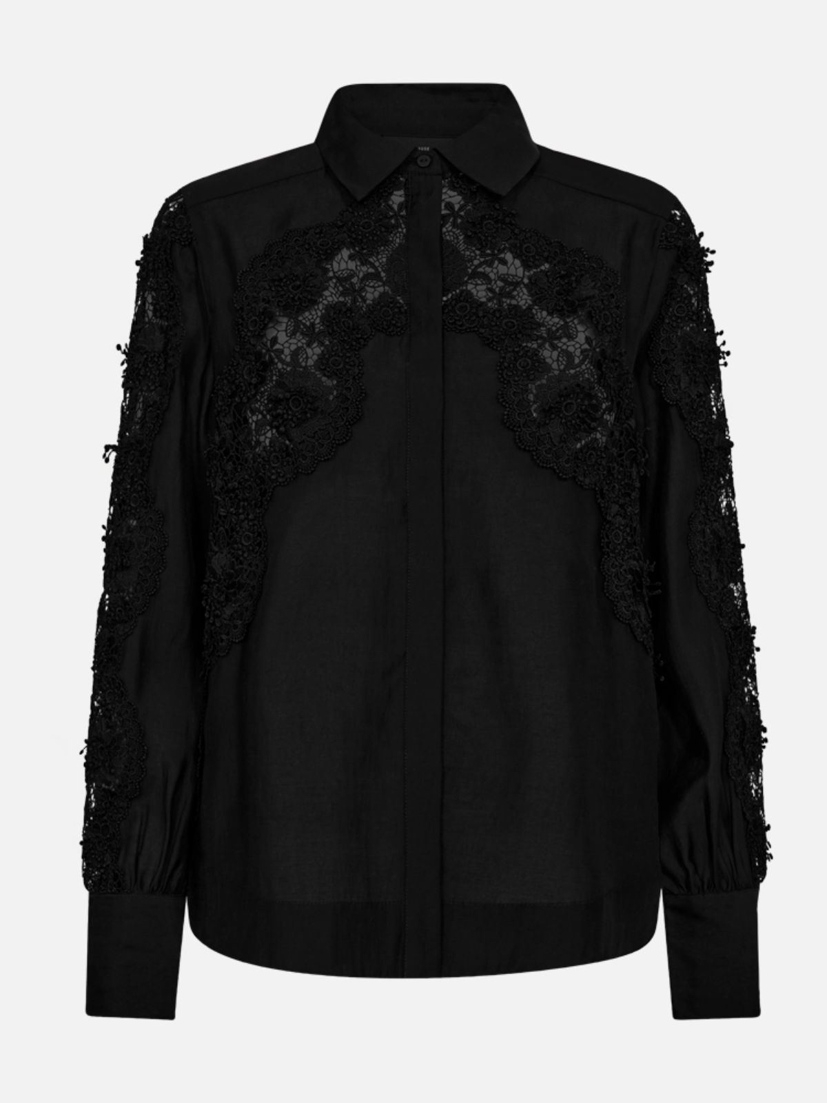 COPENHAGEN MUSE CMMolly Shirt with Lace - Black / S - Bluse