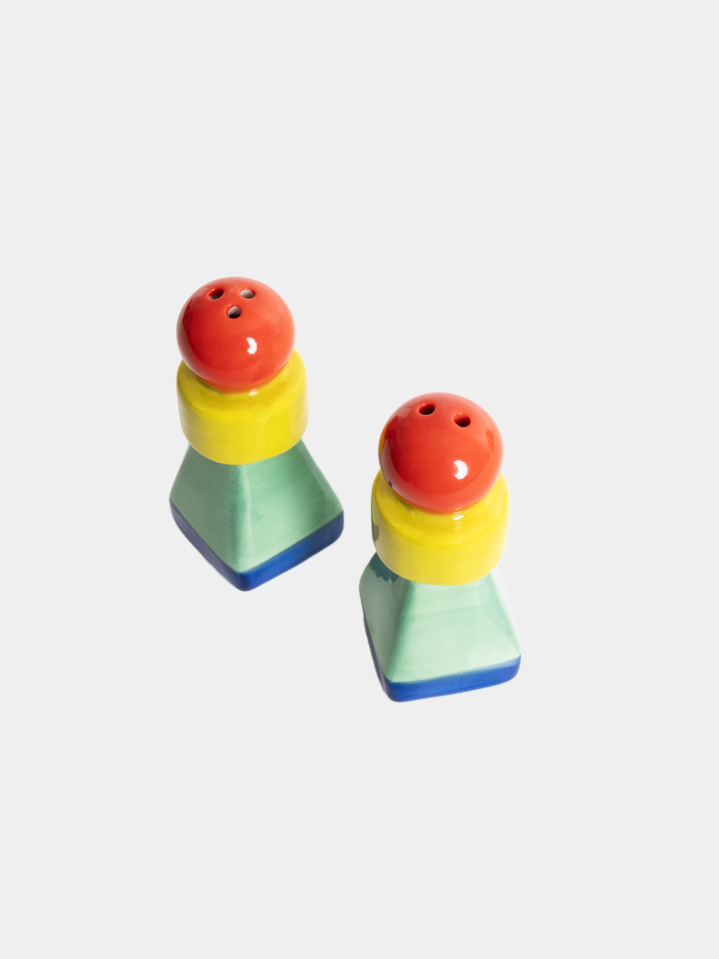 Multi Color Geometric Salt & Pepper Shakers