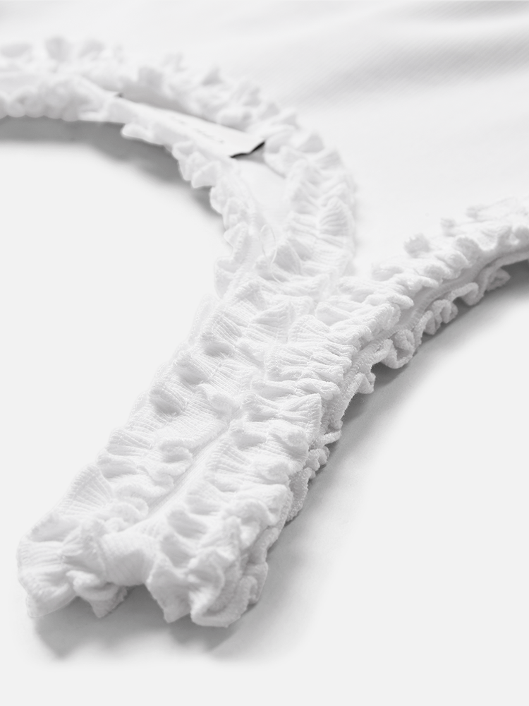 COPENHAGEN MUSE CMSiv Ruffle Top Bright White