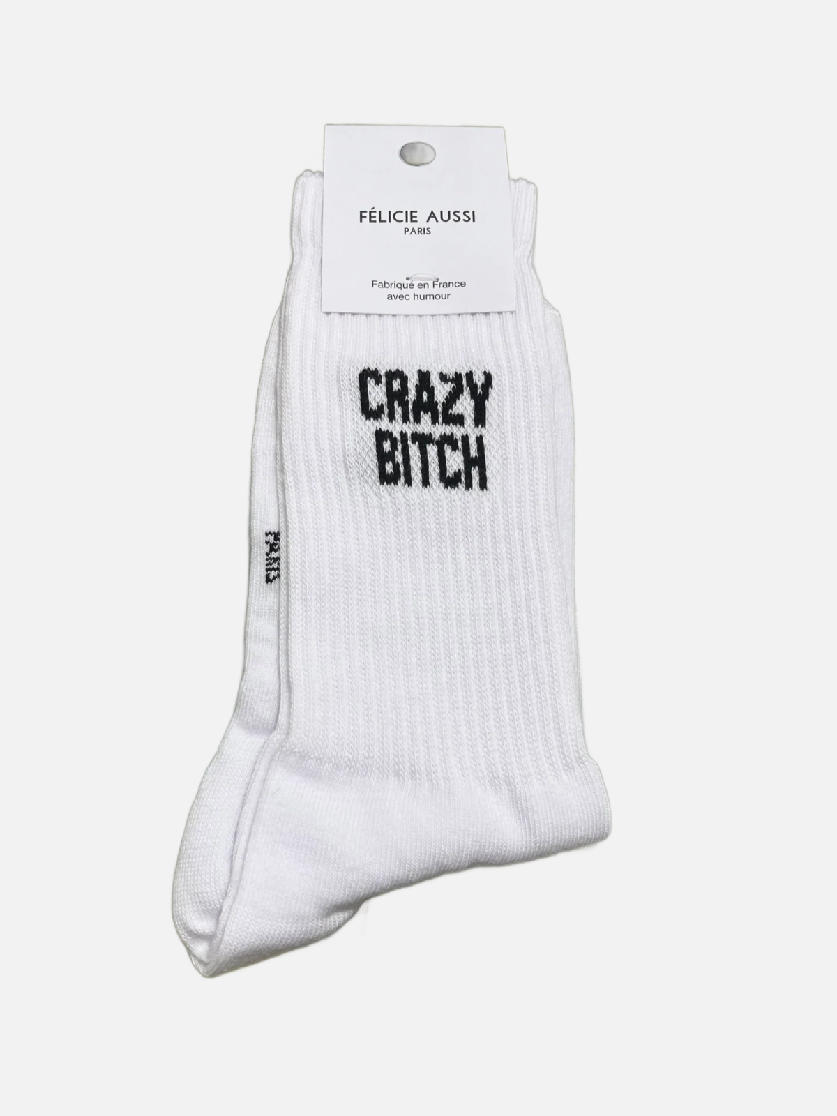 Crazy Bitch Socks Blanc