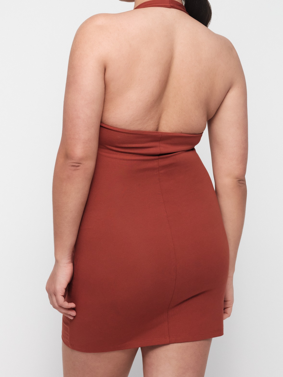 Core Halter Mini Dress Rust