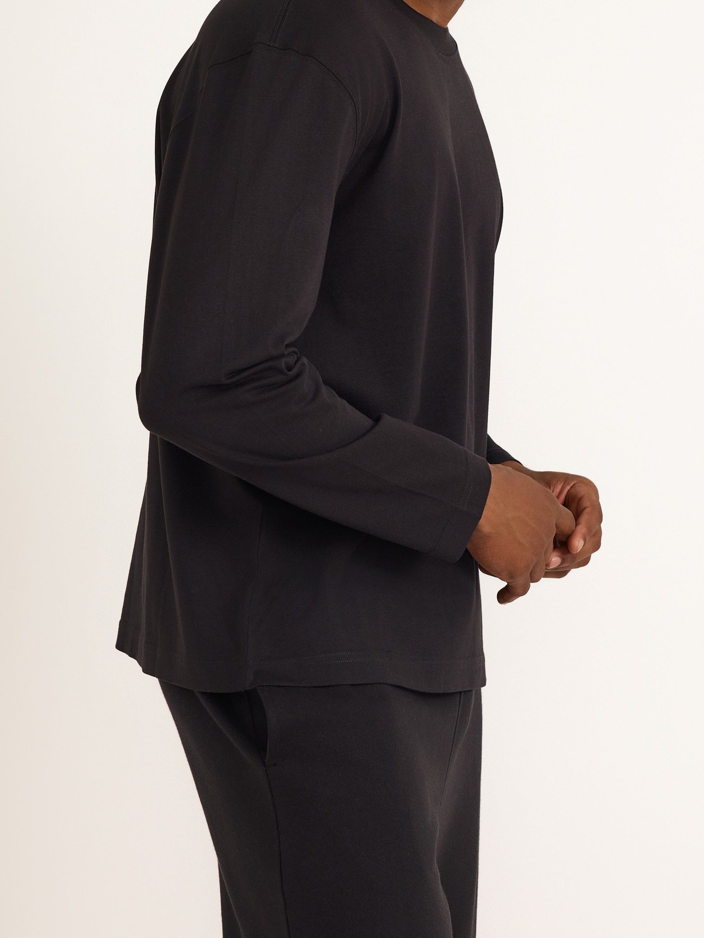 True Heavy Boxy Fit Long Sleeve Tee Black