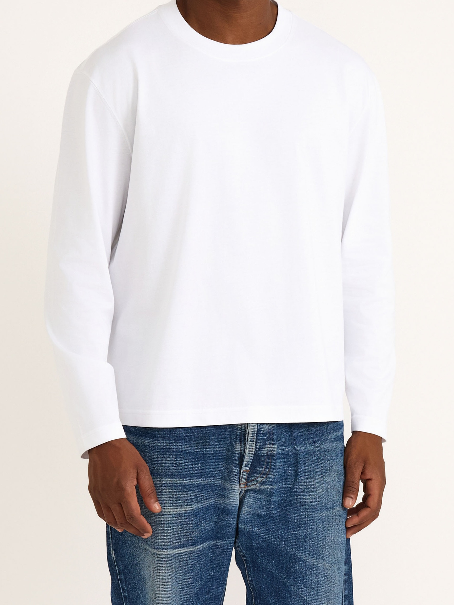True Heavy Boxy Fit Long Sleeve Tee White