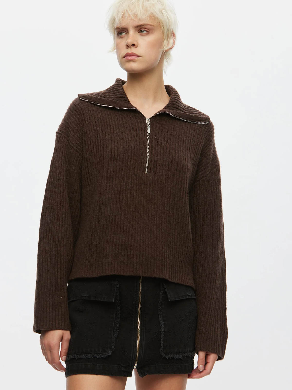 OVAL SQUARE Fave Zip Knit