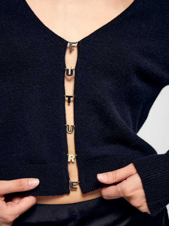 FROM FUTURE Gold Detail Top - Strick