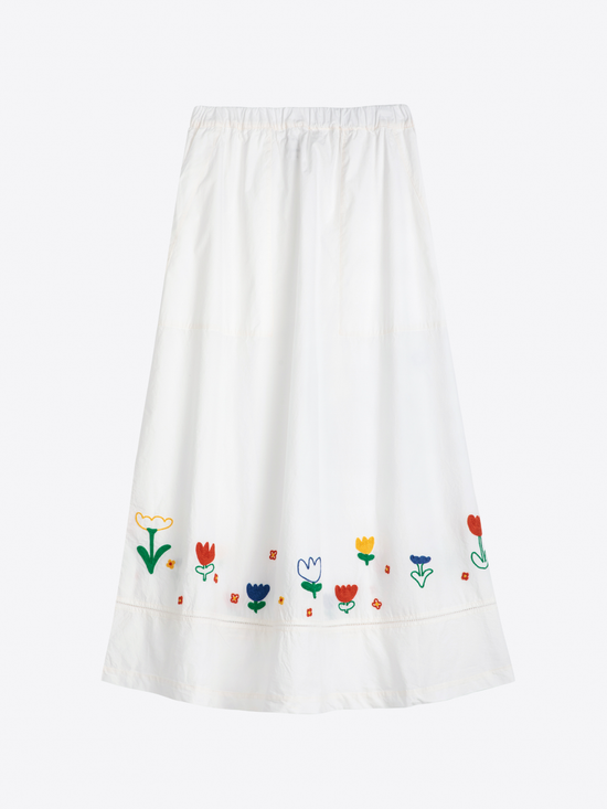 BOBO CHOSES Garden Embroidery Poplin Skirt