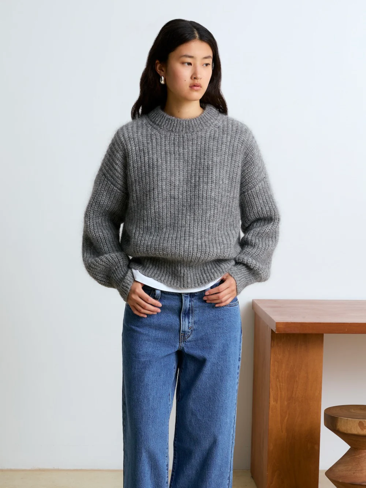 SURPRISE PARIS Gracy Mohair Sweater - Light Grey / 36/38 - Strick