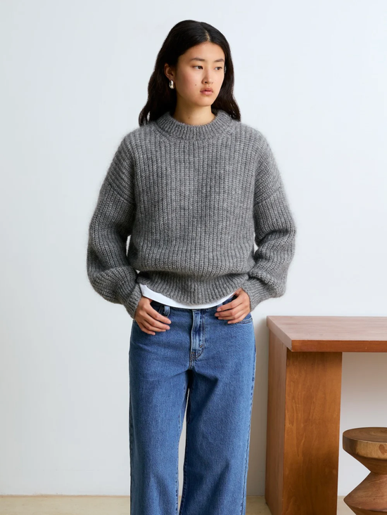 SURPRISE PARIS Gracy Mohair Sweater - Light Grey / 36/38 - Strick