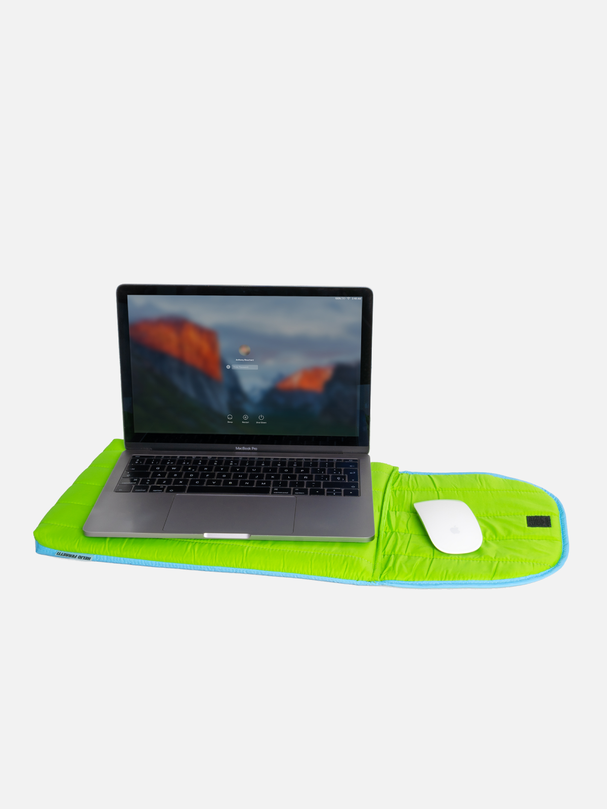 Green Puffy Laptop Sleeve