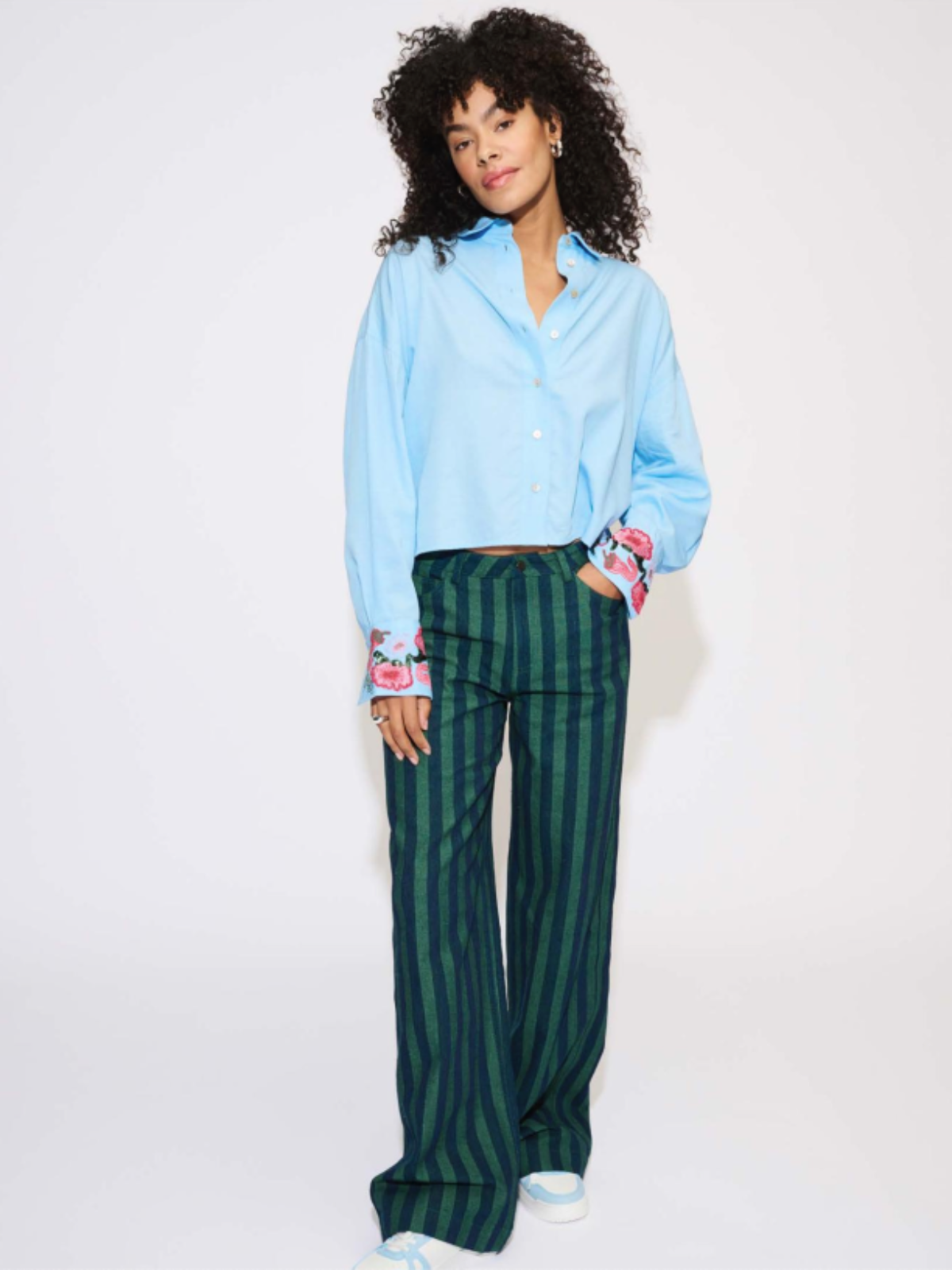 POM Denim Striped Jeans - 36 - Hose