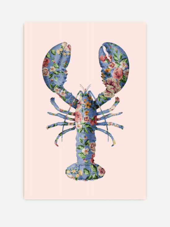 Floral Lobster Postkarte