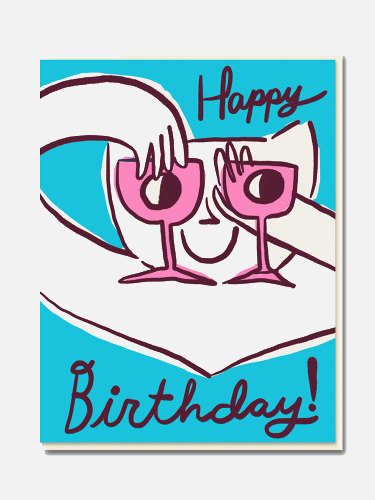 Drinking Owl Happy Birthday Karte