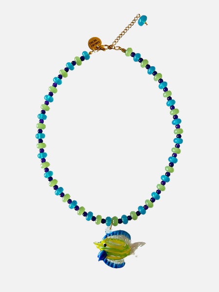 AMORI MORI Green Transparent Fish Necklace