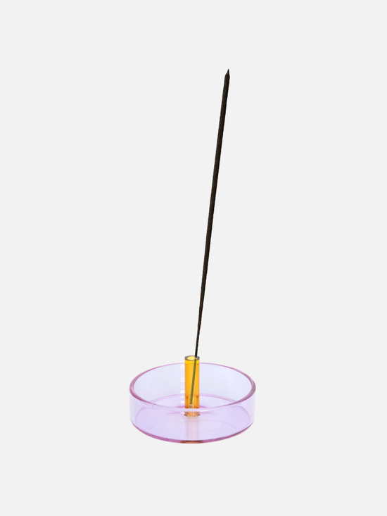 Glass Incense Holder Lilac/Peach