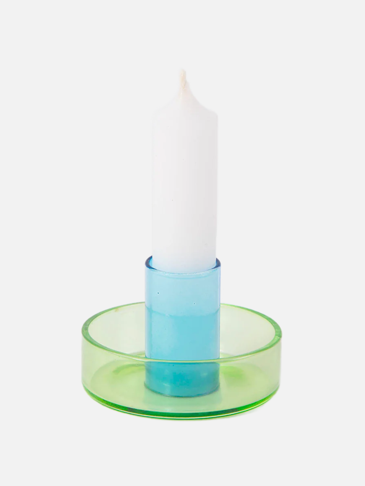 Glass Candleholder Green/Blue