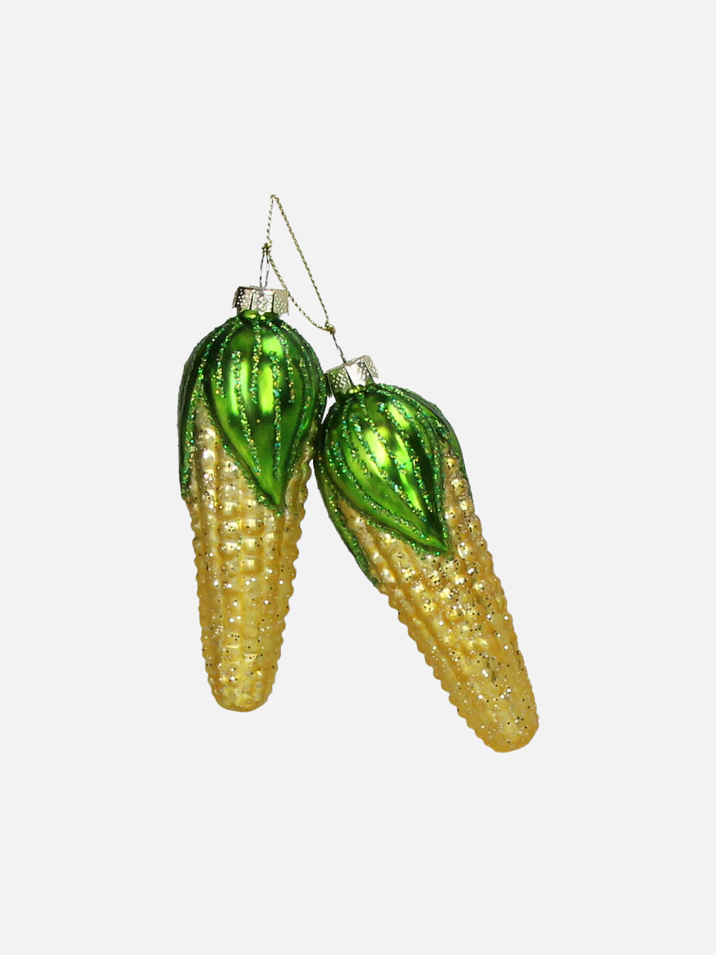 Ornament Double Corn Glass Yellow - Ornament