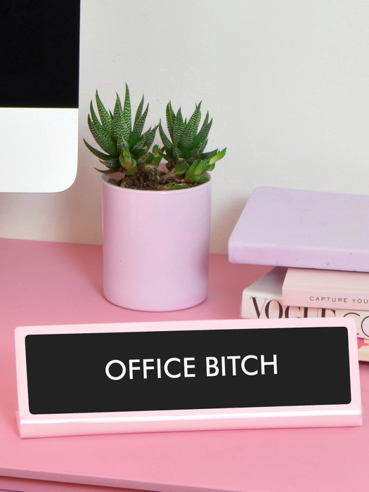 Office Bitch Desk Plate Sign