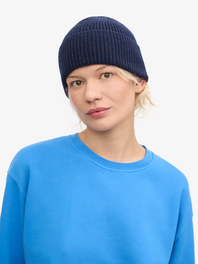 COLORFUL STANDARD Merino Wool Beanie - Marine Blue
