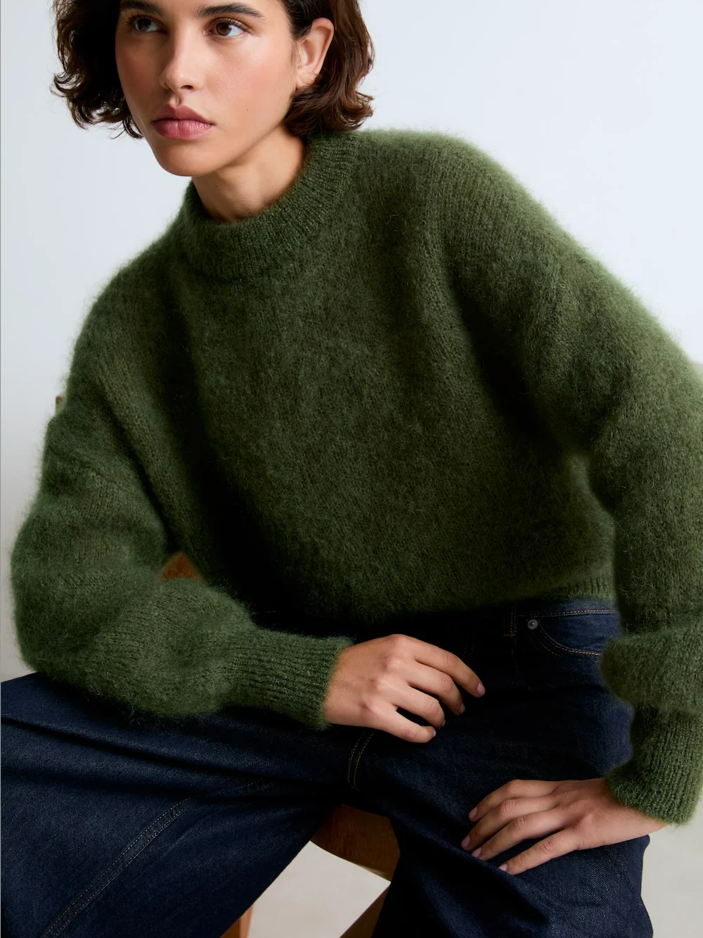 SURPRISE PARIS Jane Mohair Pullover - Olive