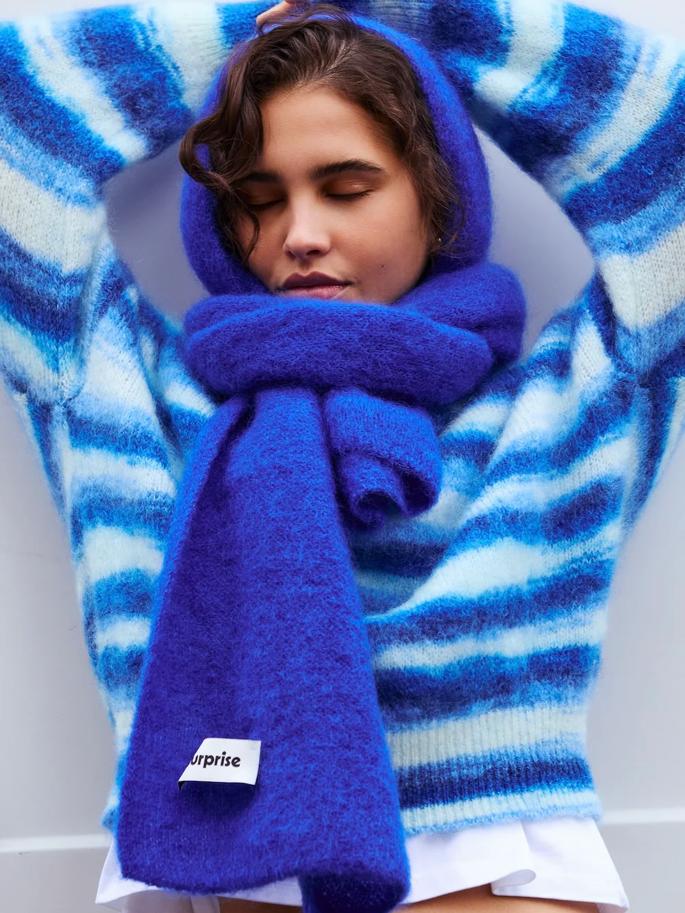 SURPRISE PARIS Mary Mohair Sweater - Blue Stripes