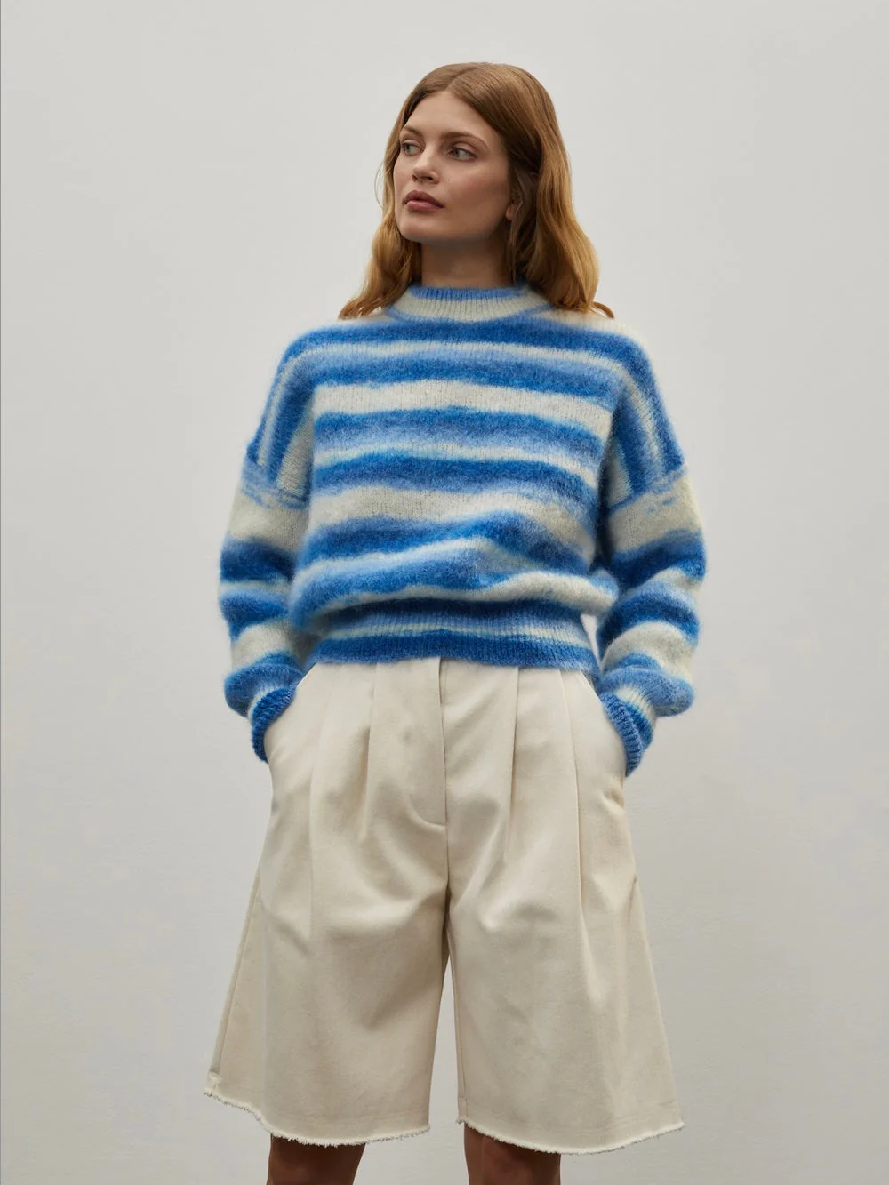 SURPRISE PARIS Mary Mohair Sweater - Blue Stripes