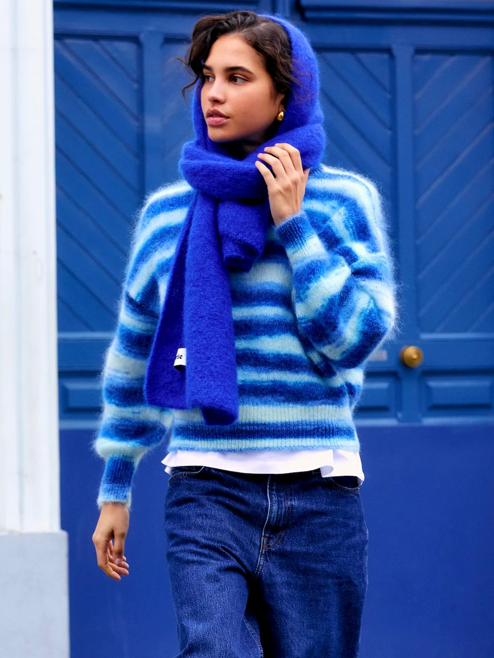 SURPRISE PARIS Mary Mohair Sweater - Blue Stripes