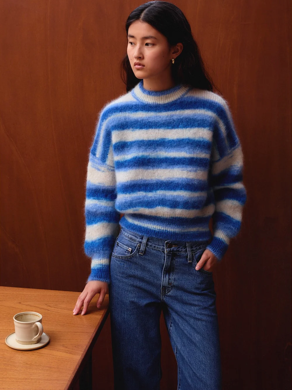 SURPRISE PARIS Mary Mohair Sweater - Blue Stripes