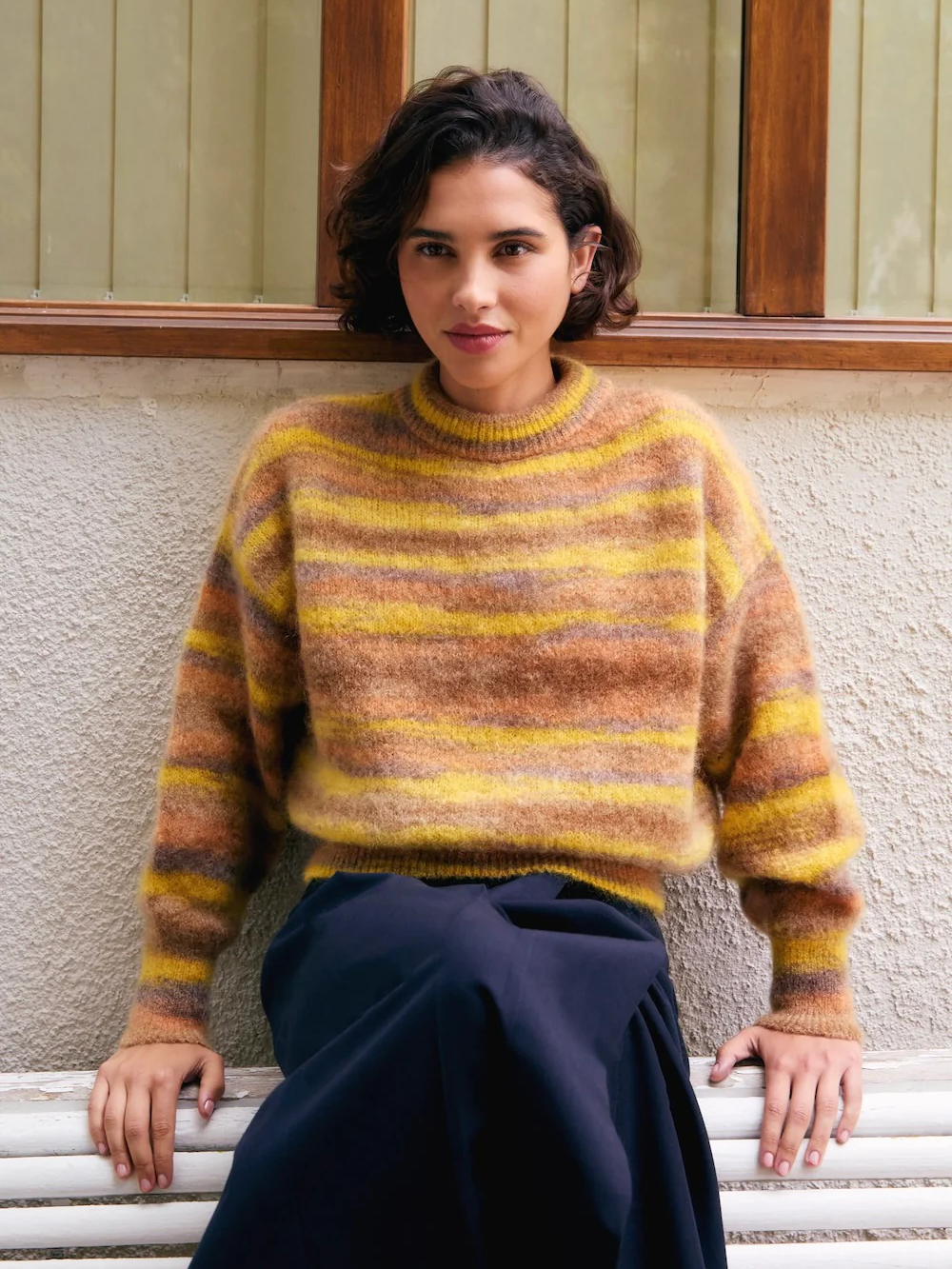 SURPRISE PARIS Mary Mohair Sweater - Autumn Stripes