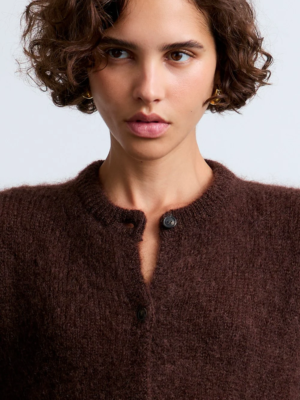 SURPRISE PARIS Olivia Mohair Cardigan - Chocolate