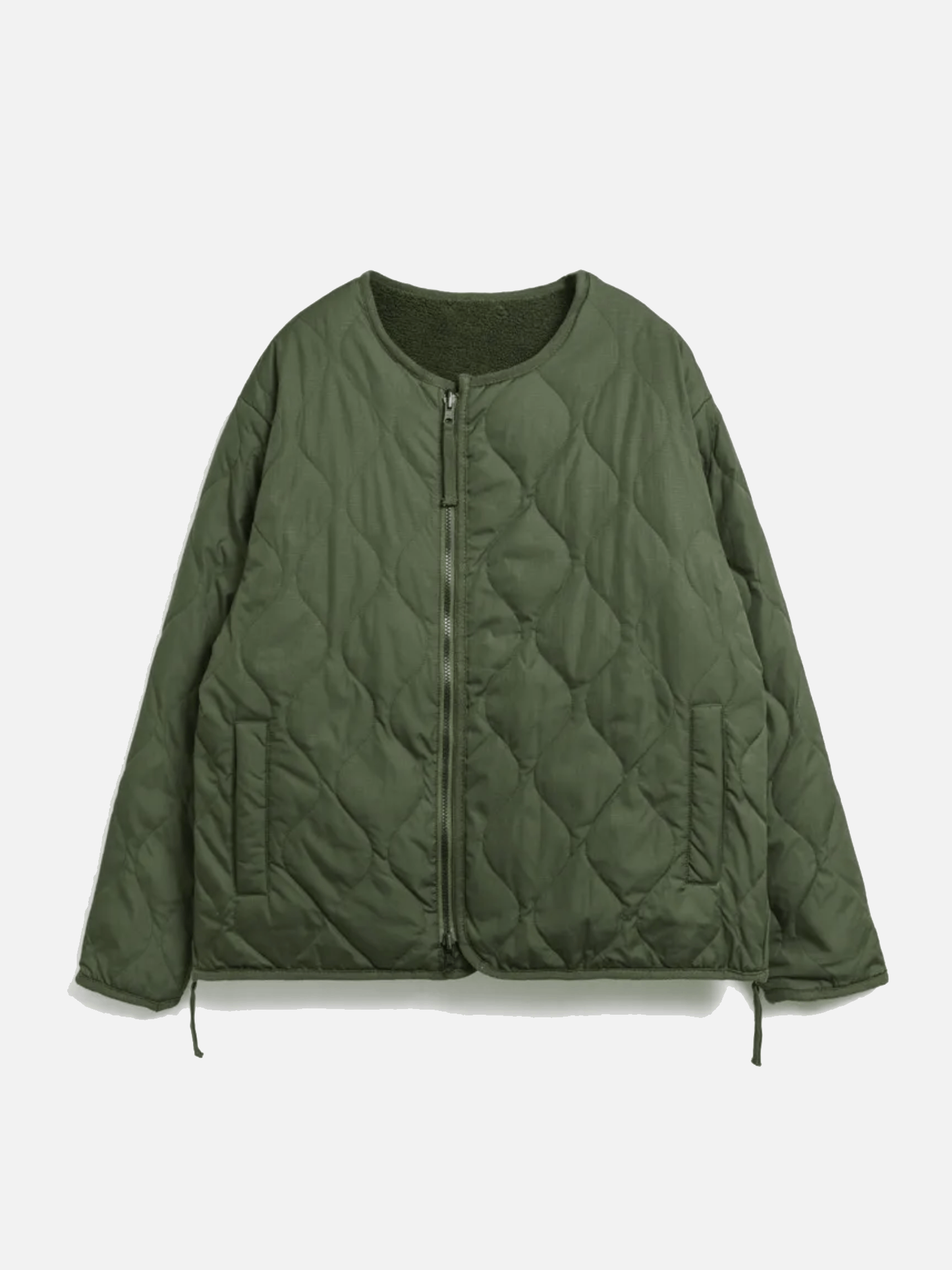 TAION Military Reversible Crew Neck Down Jacket - Olive