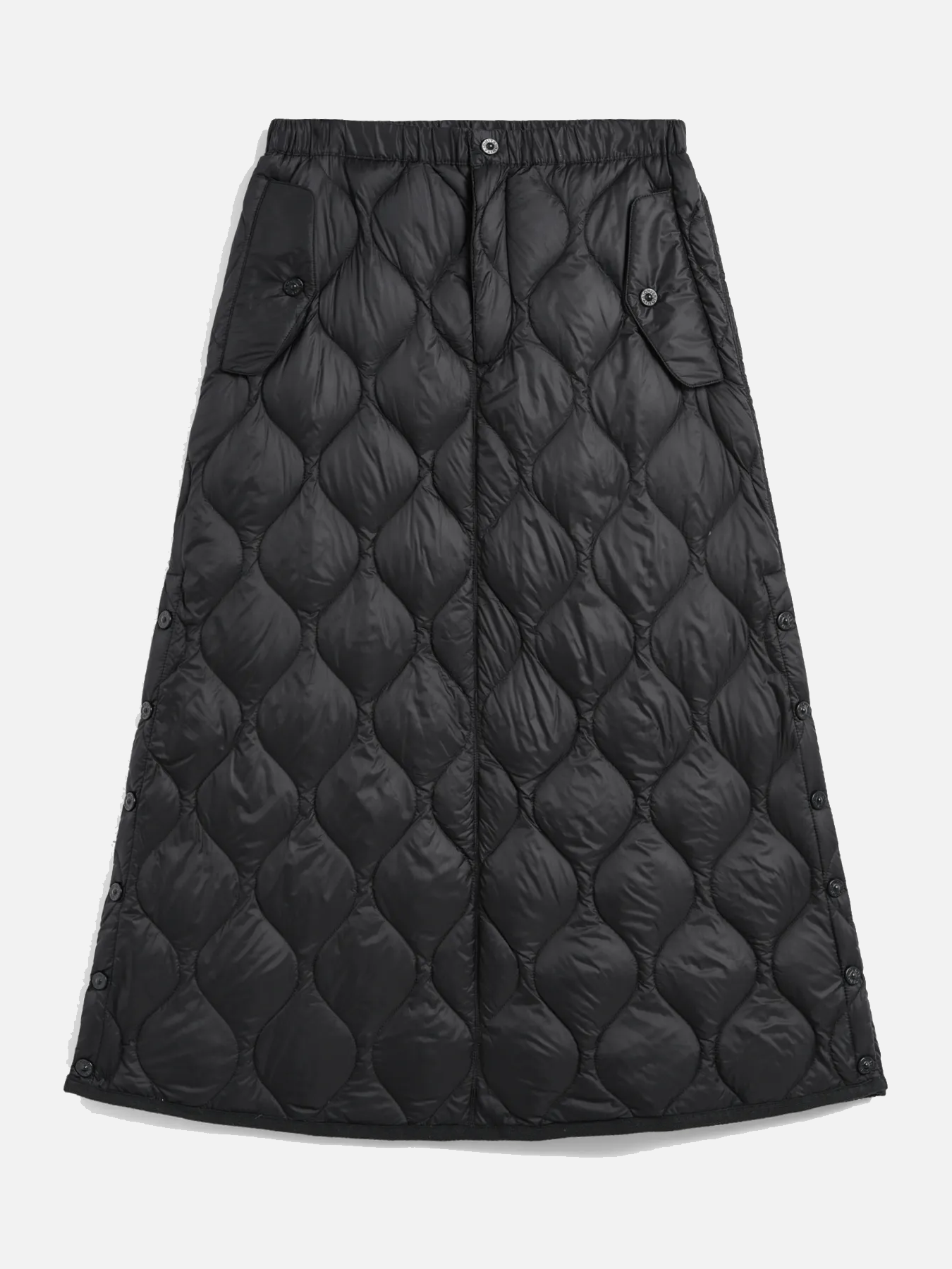 TAION Military Snap Button Down Skirt (Soft Shell) - Black