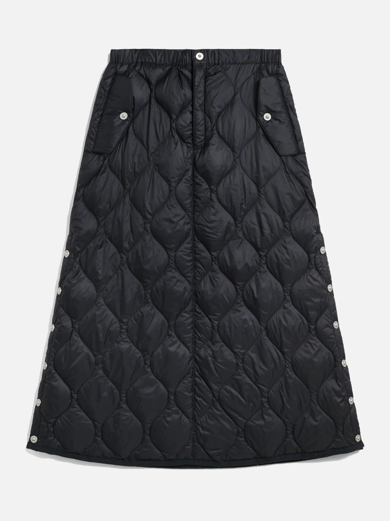 TAION Military Snap Button Down Skirt (Soft Shell) - Black
