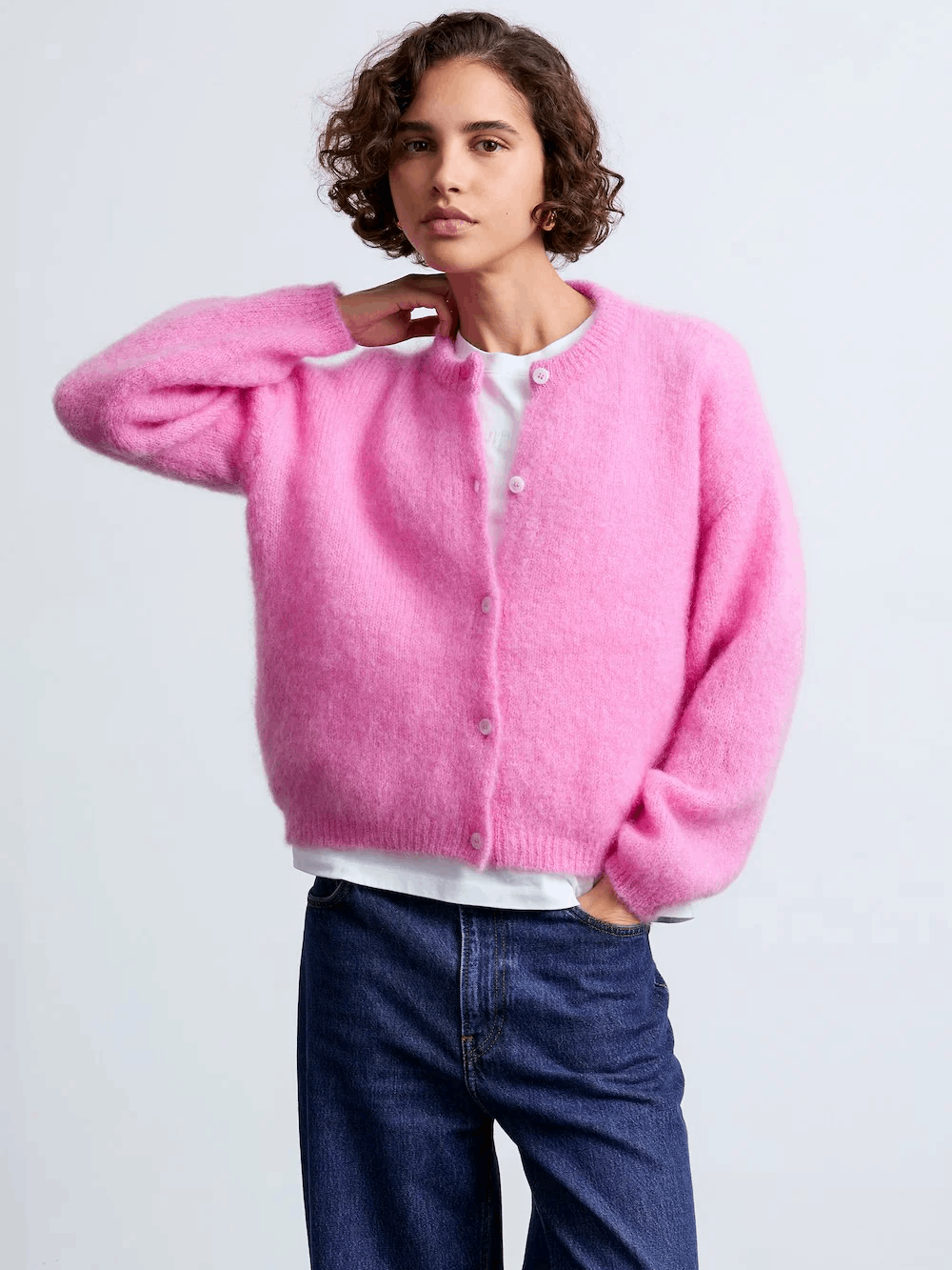 SURPRISE PARIS Olivia Mohair Cardigan - Pink